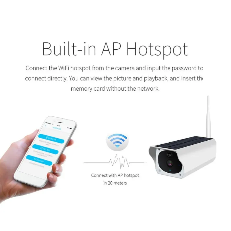 Phone WIFI Wireless IP Surveillance Camera 1920TVL Solar Powered Waterproof Night Vesion Intercom Security Camera
Phone WIFI Wireless IP Surveillance Camera 1920TVL Solar Powered Waterproof Night Vesion Intercom Security Camera