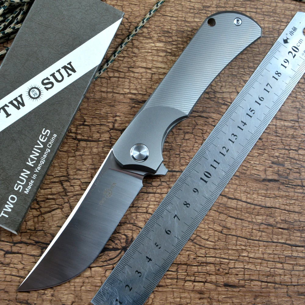 Фото Универсальные охотничьи складные ножи TWOSUN M390 сталь сатин готовый для подарка