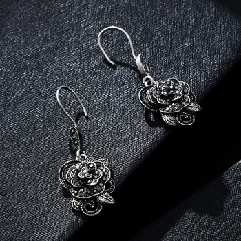 2019 Women Vintage Black Rose Flower Dangle Drop Earrings Ear Hook Wedding Party Earring Wholesale aretes de mujer modernos
2019 Women Vintage Black Rose Flower Dangle Drop Earrings Ear Hook Wedding Party Earring Wholesale aretes de mujer modernos
