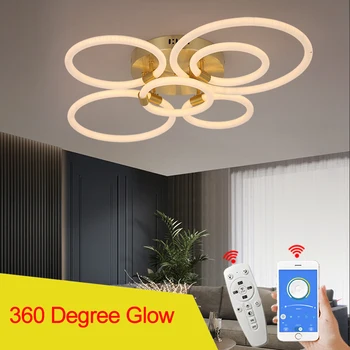 Gold Plated 360 Glow Modern led Ceiling Lights For Living Room Bedroom Study Room RC Witeh APP Ceiling Lamp Fixtures
Gold Plated 360 Glow Modern led Ceiling Lights For Living Room Bedroom Study Room RC Witeh APP Ceiling Lamp Fixtures