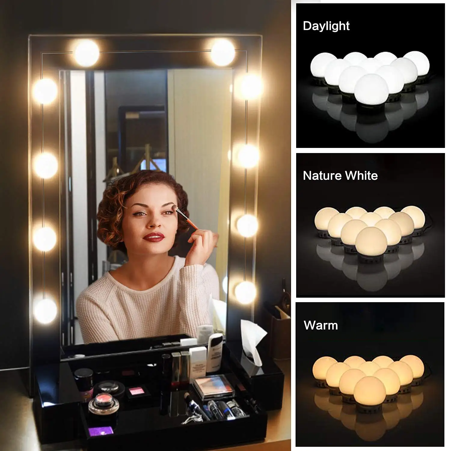 LED Mirror Bulbs Makeup Light Super Bright Portable Cosmetic Vanity Table Lights Kit Hollywood Style USB Charged Make Up Lamps
LED Mirror Bulbs Makeup Light Super Bright Portable Cosmetic Vanity Table Lights Kit Hollywood Style USB Charged Make Up Lamps