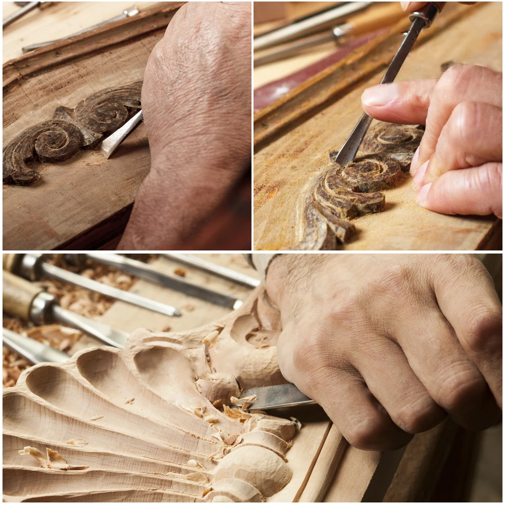 12Pcs/set Manual Wood Carving Hand Chisel Tool Set Woodpecker DIY Hand Tools Woodcut Knife Tool Set Woodworking