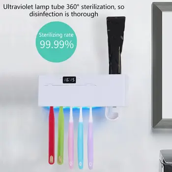 UV Light Ultraviolet Toothbrush Automatic Toothpaste Dispenser Sterilizer Toothbrush Holder with 5 Independent Holders
UV Light Ultraviolet Toothbrush Automatic Toothpaste Dispenser Sterilizer Toothbrush Holder with 5 Independent Holders