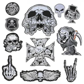 one set embroidery patch black white skull death cartoon patches for bag hat badges applique patches for clothing VP-1405
one set embroidery patch black white skull death cartoon patches for bag hat badges applique patches for clothing VP-1405
