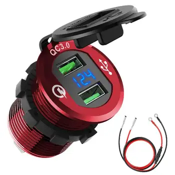 Waterproof QC 3.0 Dual Ports USB Charger Socket Adapter Power Outlet Display Voltmeter for 12-24V Car Boat Motorcycle Vehicles
Waterproof QC 3.0 Dual Ports USB Charger Socket Adapter Power Outlet Display Voltmeter for 12-24V Car Boat Motorcycle Vehicles