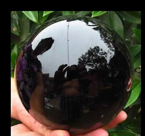 6680132+++HOT SELL NATURAL OBSIDIAN POLISHED BLACK CRYSTAL SPHERE BALL 100MM + STAND A@ | Дом и сад