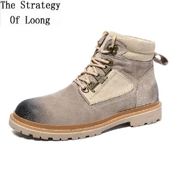 Spring Autumn Retro Wild Men Height Increasing Genuine Leather Equestrian Boots Male Lace-Up Sewing Short Work Boots 200110
Spring Autumn Retro Wild Men Height Increasing Genuine Leather Equestrian Boots Male Lace-Up Sewing Short Work Boots 200110