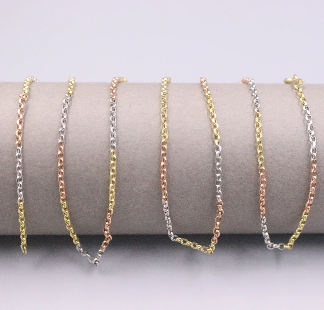 Au750 Real 18K Multi-tone Gold Chain Neckalces For Women Female 2.0mm Rolo Chain Link Choker Gold Necklace 24'L Gift
Au750 Real 18K Multi-tone Gold Chain Neckalces For Women Female 2.0mm Rolo Chain Link Choker Gold Necklace 24'L Gift