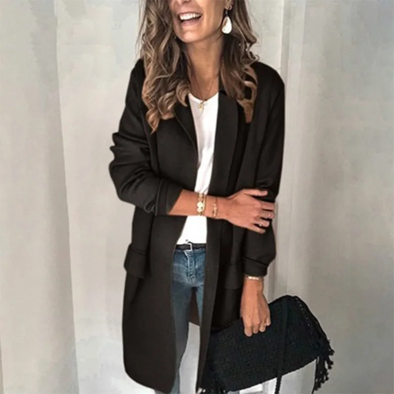 2020 Plus Size Women Suits Jacket Lapel Collar Pockets Solid Color Long Sleeve Autumn Office Lady Slim Blazers Coat Elegant Work
2020 Plus Size Women Suits Jacket Lapel Collar Pockets Solid Color Long Sleeve Autumn Office Lady Slim Blazers Coat Elegant Work