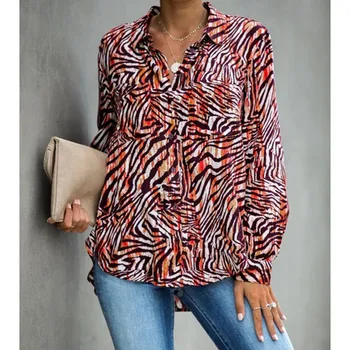 Zebra print turn down collar womens tops and blouses Elegant ladies button casual blouse shirt Summer 2019 Tops Autumn Blusas
Zebra print turn down collar womens tops and blouses Elegant ladies button casual blouse shirt Summer 2019 Tops Autumn Blusas