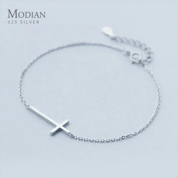 Modian Real 100% 925 Sterling Silver Claissc Simple Cross Chain Link Women Bracelet Sterling Silver Jewelry Valentine Day Gift
Modian Real 100% 925 Sterling Silver Claissc Simple Cross Chain Link Women Bracelet Sterling Silver Jewelry Valentine Day Gift