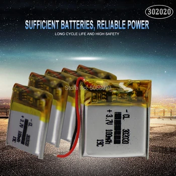 10pcs 3.7V 100mAh 302020 Lithium Polymer Li-Po Rechargeable Battery cells For Mp3 MP4 MP5 GPS PSP mobile bluetooth
10pcs 3.7V 100mAh 302020 Lithium Polymer Li-Po Rechargeable Battery cells For Mp3 MP4 MP5 GPS PSP mobile bluetooth