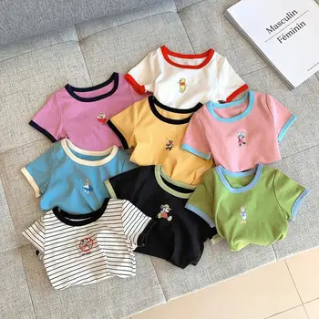 Girls short-sleeved t-shirt summer 2020 new female baby cartoon printed round neck top
Girls short-sleeved t-shirt summer 2020 new female baby cartoon printed round neck top