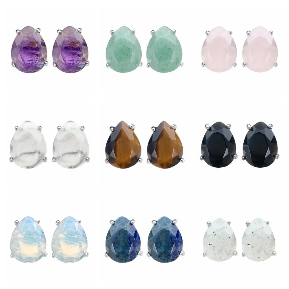 ASHMITA Natural Semi Stone Faceted Waterdrop Earrings Stud for women Tear Water drop Shape Stud Earring Girls Jewelry
ASHMITA Natural Semi Stone Faceted Waterdrop Earrings Stud for women Tear Water drop Shape Stud Earring Girls Jewelry