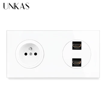 UNKAS French Standard Wall Socket + Female Dual HDMI 2.0 Connector Jack 172MM*86MM Tempered Crystal Glass Panel Outlet
UNKAS French Standard Wall Socket + Female Dual HDMI 2.0 Connector Jack 172MM*86MM Tempered Crystal Glass Panel Outlet