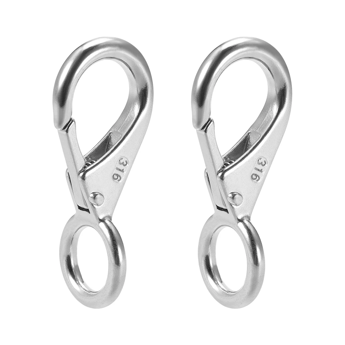 uxcell 1-2pcs Fixed Eye Hook 304 Stainless Steel Carabiner Lock Boat Clip Hook 54/70/82/98mm Length Silver Tone
uxcell 1-2pcs Fixed Eye Hook 304 Stainless Steel Carabiner Lock Boat Clip Hook 54/70/82/98mm Length Silver Tone