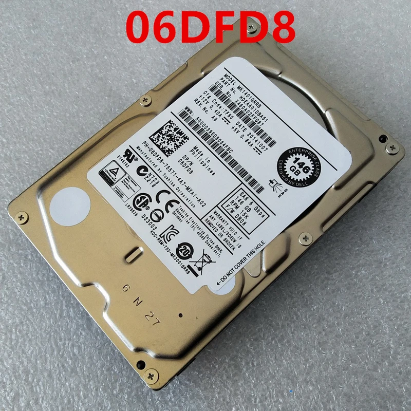 

New Original HDD For Dell 146G 2.5" SAS 6 Gb/s 64MB 15K For Internal HDD For Enterprise Class Hard Drive For 06DFD8 MK1401GRRB