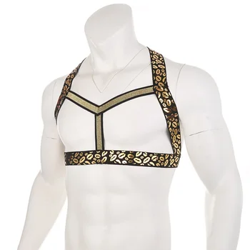 Men's Sexy Lips Golden Shiny Halter Neck Elastic Straps Lingerie Body Chest Harness Men Bondage for Nightclub
Men's Sexy Lips Golden Shiny Halter Neck Elastic Straps Lingerie Body Chest Harness Men Bondage for Nightclub