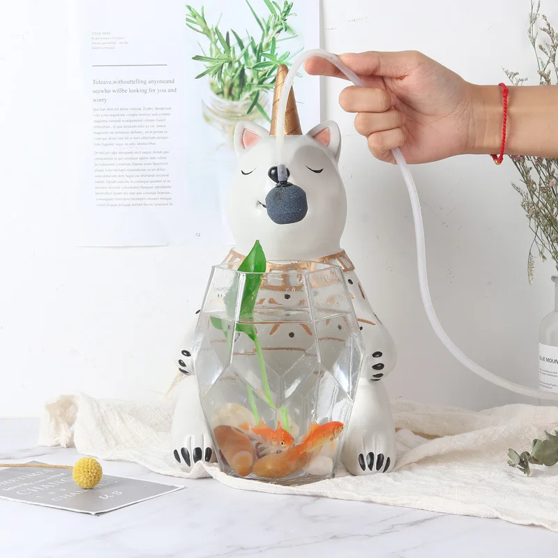 4 2019 New Arrival Mini Fish Bowl Japanese Simple Style Creative Aquarium Office Mini Fish Tank Betta Fish Fighting Cylinder