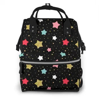 Fashion Mummy Maternity Nappy Bag Colorful Stars Dots On Black Large Capacity Baby Bag Travel Backpack Nursing Bag for Baby Care
Fashion Mummy Maternity Nappy Bag Colorful Stars Dots On Black Large Capacity Baby Bag Travel Backpack Nursing Bag for Baby Care