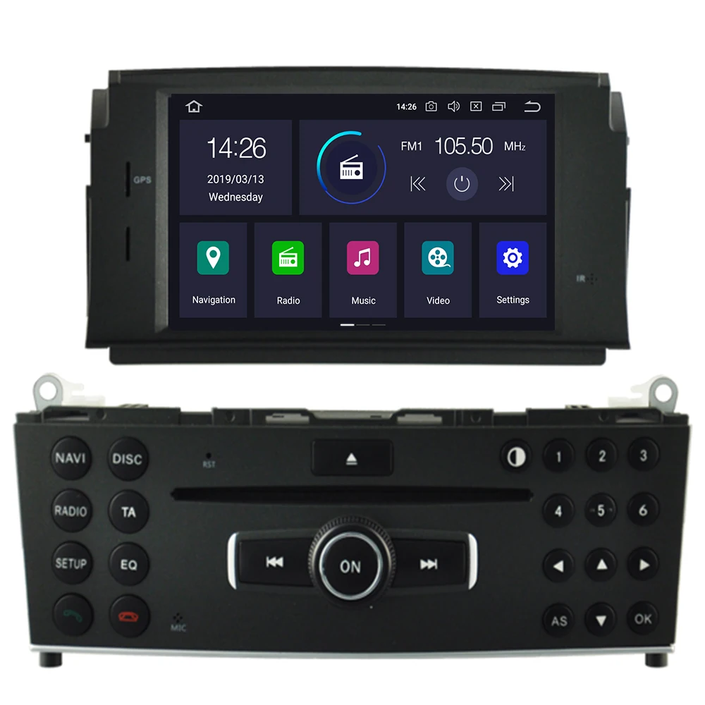 Автомобильный DVD плеер 2Din Android 10 для Mercedes Benz C200 C180 W204 2007 2008 2009 2010 Gps навигация стерео
