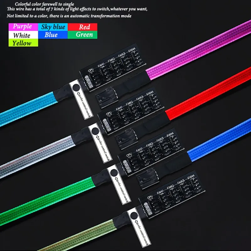 4Pin Fan Power Supply Cable LED 1 To 5 Splitter PC Case Fan Power Extension Cable Colorful Bright 4pin 1-5 Port Hub Splitter
4Pin Fan Power Supply Cable LED 1 To 5 Splitter PC Case Fan Power Extension Cable Colorful Bright 4pin 1-5 Port Hub Splitter