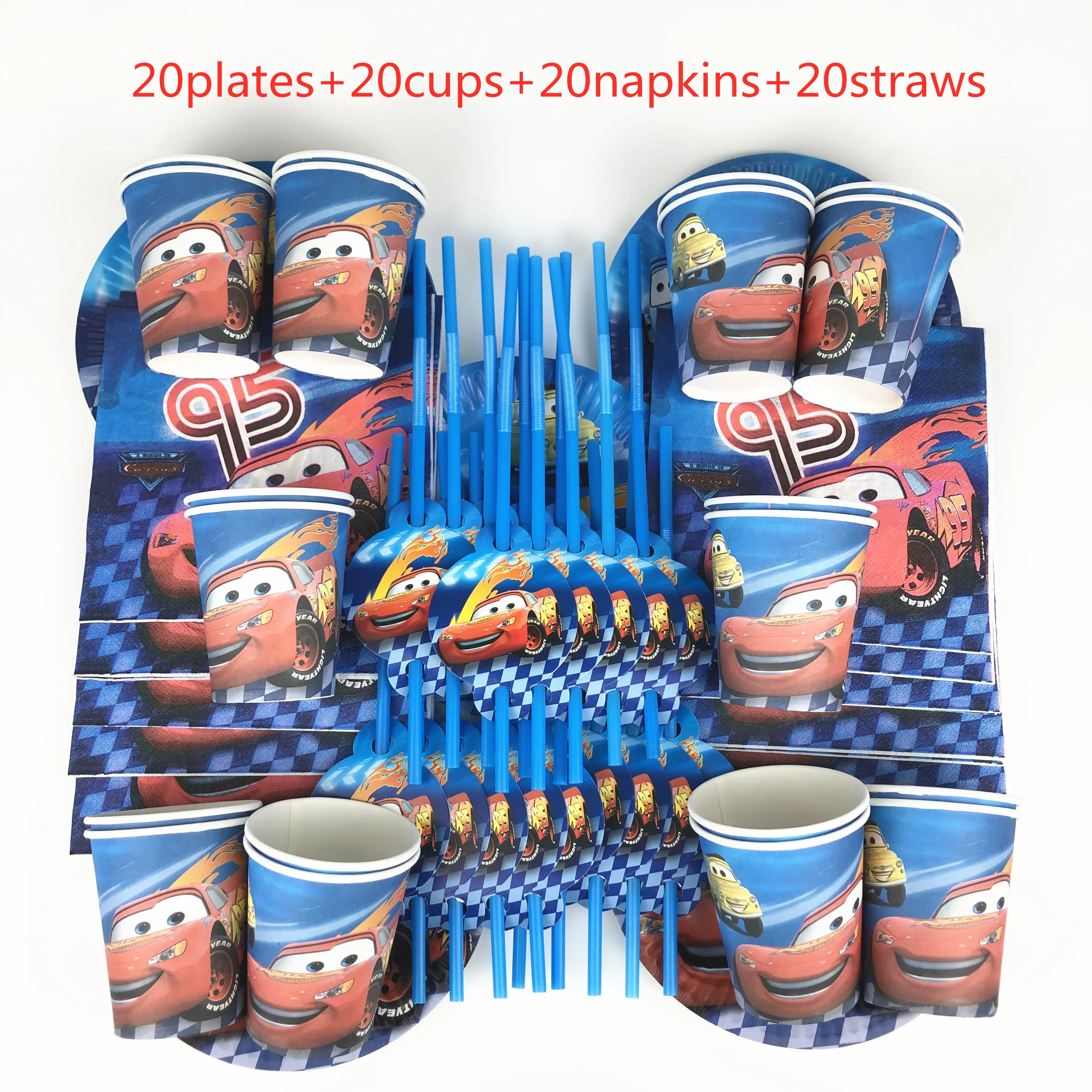 80Pcs Disney Lightning McQueen Cars Disposable Tableware Kids Birthday Party Decoration Paper Plate+Cup+Napkin+Straws Supplies
80Pcs Disney Lightning McQueen Cars Disposable Tableware Kids Birthday Party Decoration Paper Plate+Cup+Napkin+Straws Supplies
