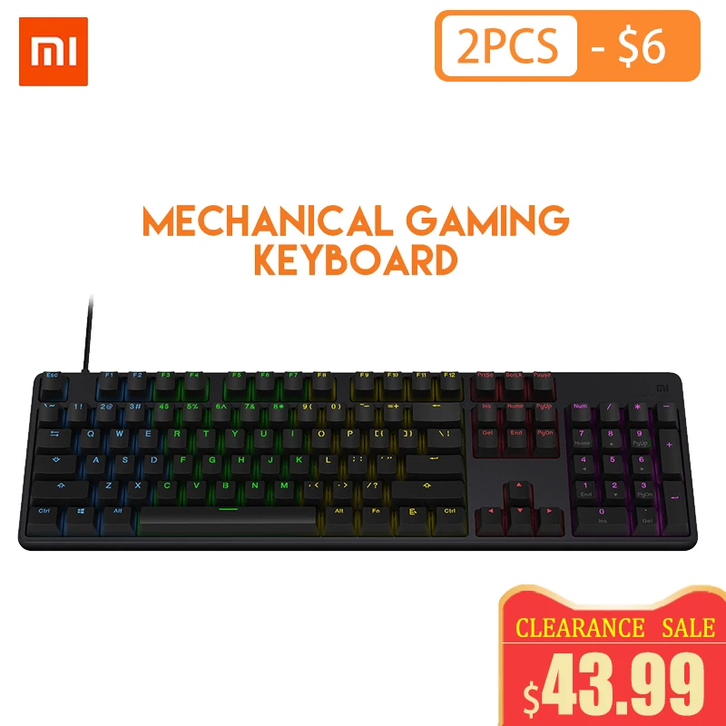Original Xiaomi Mi Gaming Keyboard 104 Keys Key Without Punch LED Backlit Backlight USB Wired Aluminum alloy For Overwatch Dota2
Original Xiaomi Mi Gaming Keyboard 104 Keys Key Without Punch LED Backlit Backlight USB Wired Aluminum alloy For Overwatch Dota2