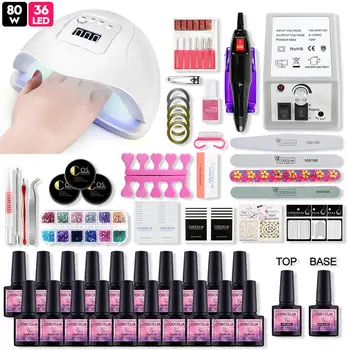 COSCELIA Pro Nail Set Full Manicure Kit Gel Polish Set 80W Lamp Dryer Power Electric Nail Drill For Nail Art Manicure Tools Set
COSCELIA Pro Nail Set Full Manicure Kit Gel Polish Set 80W Lamp Dryer Power Electric Nail Drill For Nail Art Manicure Tools Set