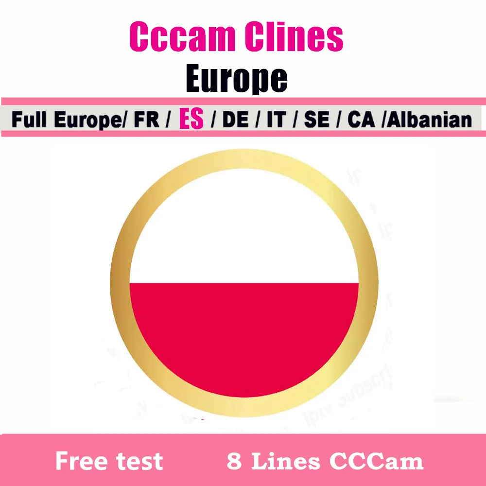 Special for Poland Europe 8 lines HD AV Cable for Satellite Receiver Cccam lines of 1 year DVB-S2 Europe clines for Free Sat V
Special for Poland Europe 8 lines HD AV Cable for Satellite Receiver Cccam lines of 1 year DVB-S2 Europe clines for Free Sat V