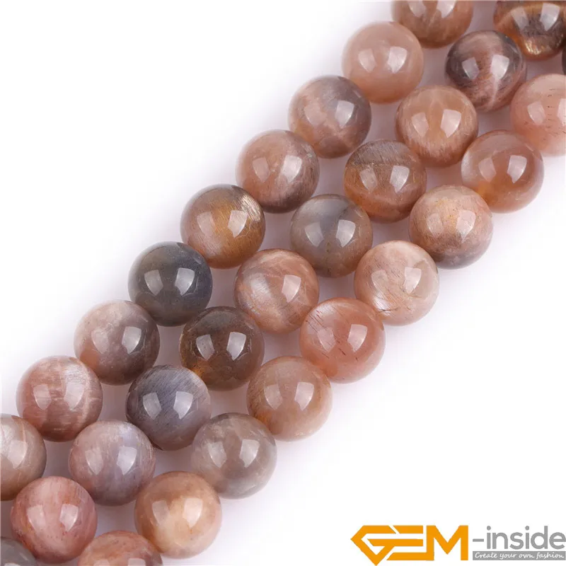 

4/6/8/10mm Brown Natural Stone Sunstone Round Polished Chakra Beads For Making Jewelry DIY Adult Lot Bulk 15inch