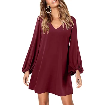 Women Sexy Long Sleeve Solid V Neck Solid Narrow Cuffs Loose Mini Dress Plus Size Casual Mini Dress Vestido De Mujer #Zer
Women Sexy Long Sleeve Solid V Neck Solid Narrow Cuffs Loose Mini Dress Plus Size Casual Mini Dress Vestido De Mujer #Zer