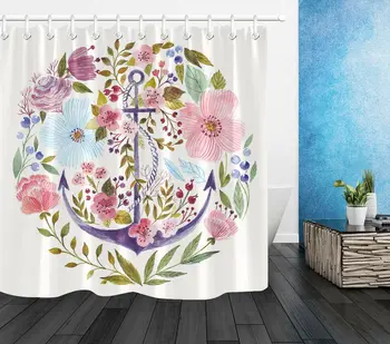 Vintage Anchor Flowers Polyester Fabric Shower Curtain Set Bathroom Accessories
Vintage Anchor Flowers Polyester Fabric Shower Curtain Set Bathroom Accessories