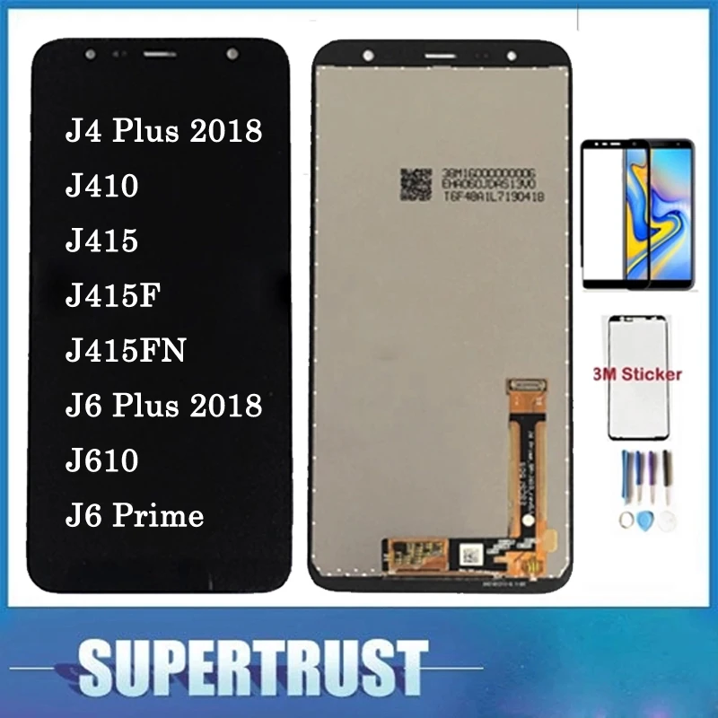 С закаленным стеклом для Samsung Galaxy J4 + 2018 Plus J415 J415F J410 J6 J610 Prime ЖК дисплей сенсорный