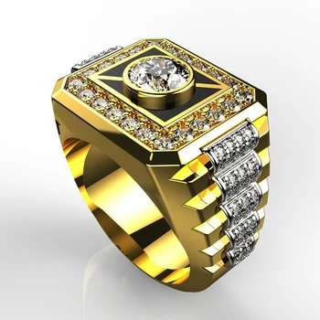 Big Golden Men's Finger Rings Modern Jewelry Metal Geometric Micro Pave CZ Stone Wedding Rings for Women Hip Hop Z5T477 
Big Golden Men's Finger Rings Modern Jewelry Metal Geometric Micro Pave CZ Stone Wedding Rings for Women Hip Hop Z5T477