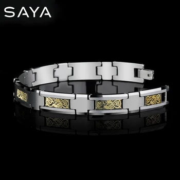 2017 New Fashion Saya Brand High Polished Man's Tungsten Carbide Bracelet Inlay Dragon Patterns 20CM Length Silver/Gold Color
2017 New Fashion Saya Brand High Polished Man's Tungsten Carbide Bracelet Inlay Dragon Patterns 20CM Length Silver/Gold Color