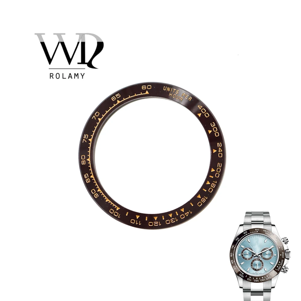 Rolamy Wholesale Replacement High Quality Pure Ceramic Brown With Gold Writings 38.6mm Watch Bezel for DAYTONA 116500 - 116520
Rolamy Wholesale Replacement High Quality Pure Ceramic Brown With Gold Writings 38.6mm Watch Bezel for DAYTONA 116500 - 116520