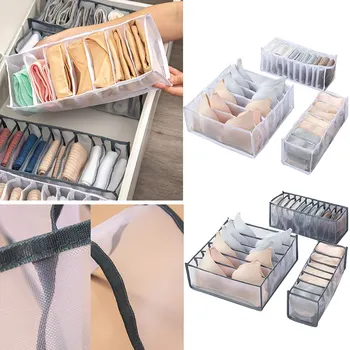 Practical Multi-grids Underwear Storage Box Sock Bra Underpant Organizer Lattice Mesh Drawer Tidy Divider Grid underwear 2020