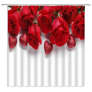 Rose Flowers Shower Curtain,Red Rose Floral Heart Shaped Balloon Petal Valentine's Day Fabric Bathroom Home Decoration Sets with
Rose Flowers Shower Curtain,Red Rose Floral Heart Shaped Balloon Petal Valentine's Day Fabric Bathroom Home Decoration Sets with