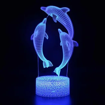 Crack base Dolphin 3D Lamp LED USB Creative 3d Night light 7 Color Change Acrylic Remote Touch Switch bedroom Desk lamp
Crack base Dolphin 3D Lamp LED USB Creative 3d Night light 7 Color Change Acrylic Remote Touch Switch bedroom Desk lamp