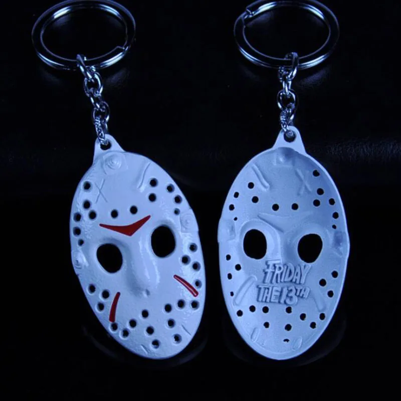 

140pcs/lot Fashion Jewelry Keychains Black Friday NO.13 Jason Voorhees Freddy Hockey Mask Key Chain Car Decorate For Party Gift