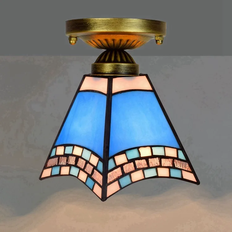 

European style 6 "15cm Tiffany's stained glass corridor balcony small ceiling light Mediterranean swallow tail light