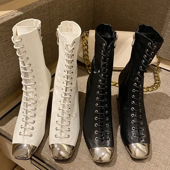 Trending Women Winter 2020 Starnge High Heels Chelsea Boots Metal Square Toe Zippers Ankle Boots Lace Up Fur Boots Ladies Shoes
Trending Women Winter 2020 Starnge High Heels Chelsea Boots Metal Square Toe Zippers Ankle Boots Lace Up Fur Boots Ladies Shoes