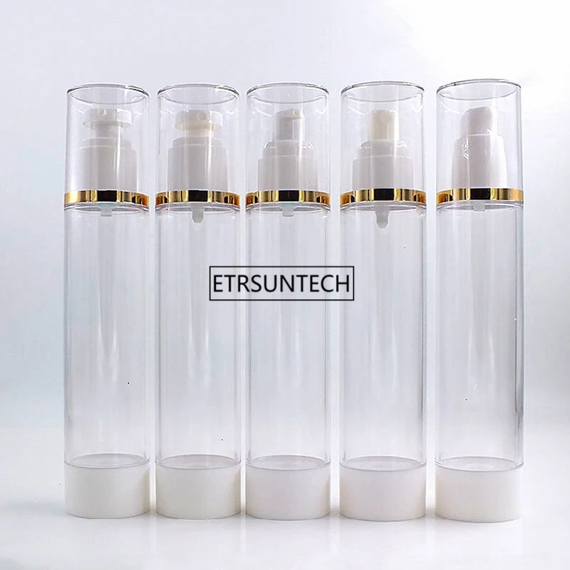 

100pcs 80ml 100ml 120ml Makeup Tools Transparent Essence Pump Bottle Plastic Airless Bottles For Lotion Shampoo F3404