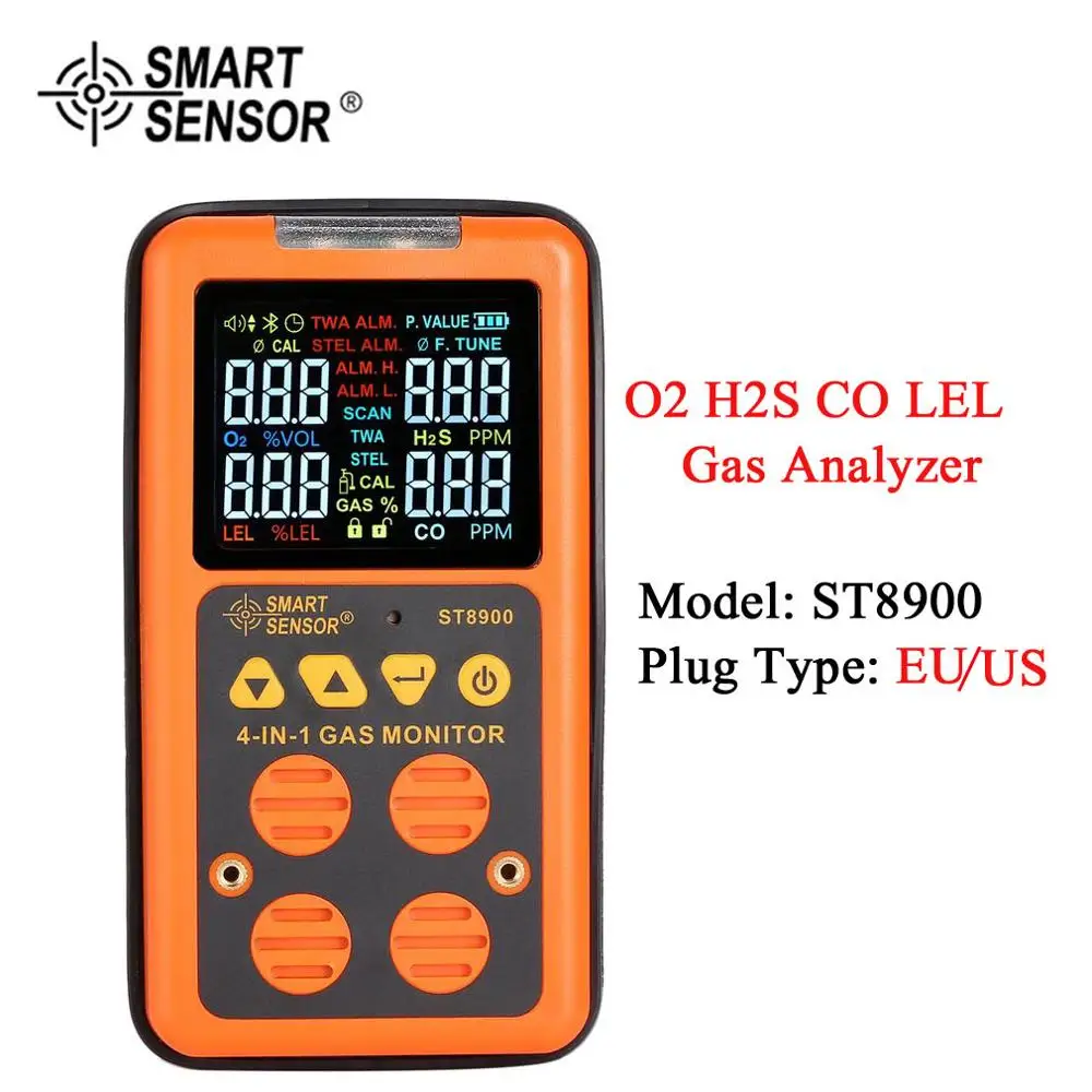 ST8900 4 in 1 Digital LCD Gas Detector O2 H2S CO LEL Monitor Gas Analyzer air quality Monitor Gas Tester Carbon Monoxide Meter
ST8900 4 in 1 Digital LCD Gas Detector O2 H2S CO LEL Monitor Gas Analyzer air quality Monitor Gas Tester Carbon Monoxide Meter