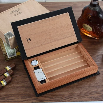 COHIBA Cigar Travel Case Leather Cedar Wood Cigar Humidor Box Portable Book Style W/ Cutter Humidifier Hygrometer Storage Cigar
COHIBA Cigar Travel Case Leather Cedar Wood Cigar Humidor Box Portable Book Style W/ Cutter Humidifier Hygrometer Storage Cigar