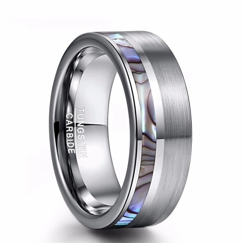 2019 Fashion Jewelry Mens Ring Matte Surface Abalone Shell Tungsten Steel Ring For Men Wedding Engagement Ring Couple Gift 
2019 Fashion Jewelry Mens Ring Matte Surface Abalone Shell Tungsten Steel Ring For Men Wedding Engagement Ring Couple Gift