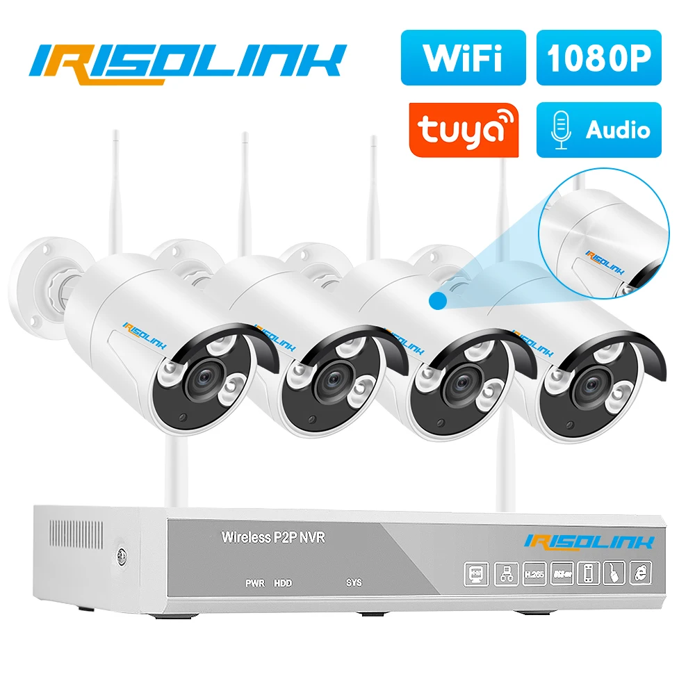 Irisolink Wifi Video Surveillance System 8CH NVR Audio Record 4pcs 1080P Security Camera Nightvision Tuya Wireless Camera System
Irisolink Wifi Video Surveillance System 8CH NVR Audio Record 4pcs 1080P Security Camera Nightvision Tuya Wireless Camera System