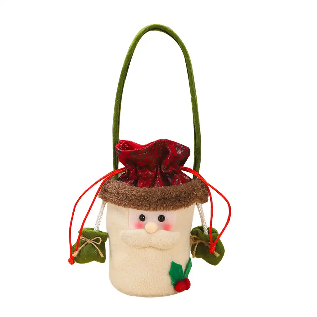 1pc santa claus snowman christmas gift storage bag drawstring