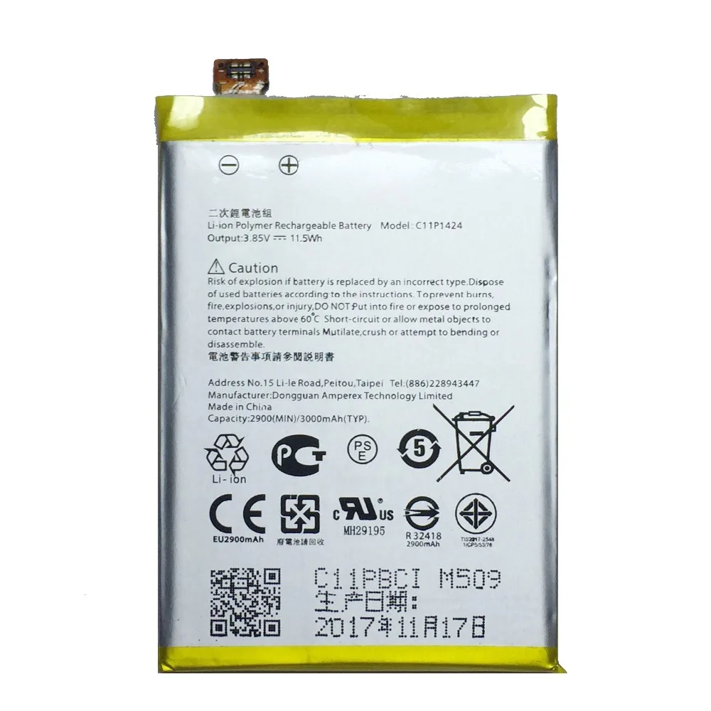 For ASUS Replacement Phone Battery C11P1424 3000mAh For Asus ZenFone 2 ZE551ML ZE550ML Z00AD Z00ADB Z00A Z008D Batteries
For ASUS Replacement Phone Battery C11P1424 3000mAh For Asus ZenFone 2 ZE551ML ZE550ML Z00AD Z00ADB Z00A Z008D Batteries